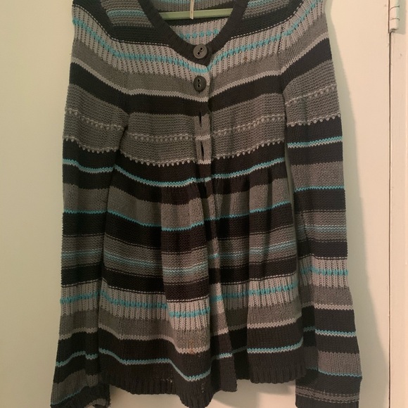Free People Long Sleeve Striped Cardigan Sweater - Picture 1 of 4